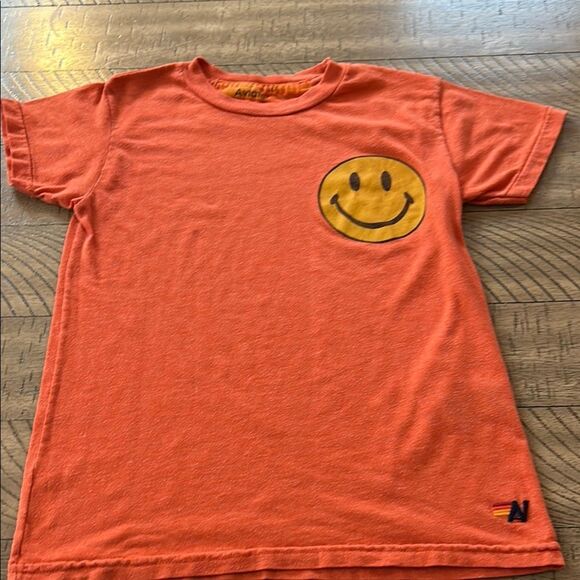 Made in 🇺🇸 Aviator Nation 🏄🏼 Orange 🍊 Yellow 🌞 Smiley 😃 Face Tee - Picture 12 of 17